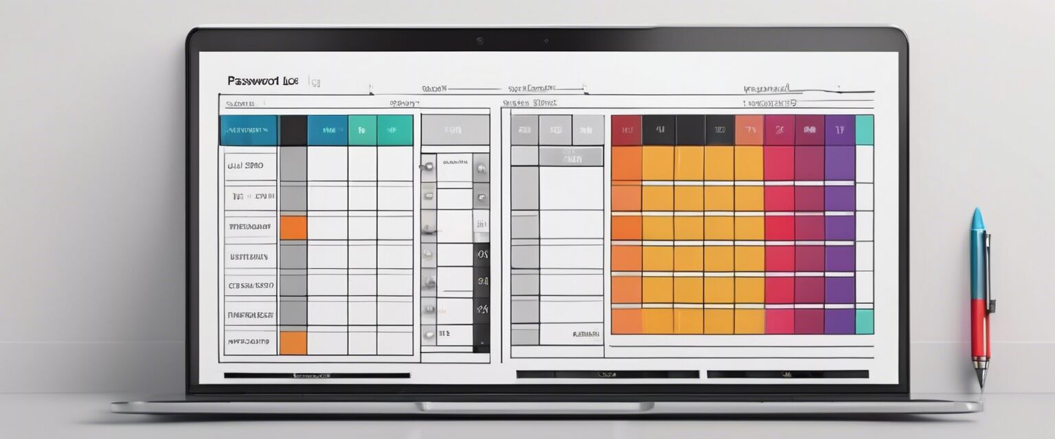 Customizable password log book template