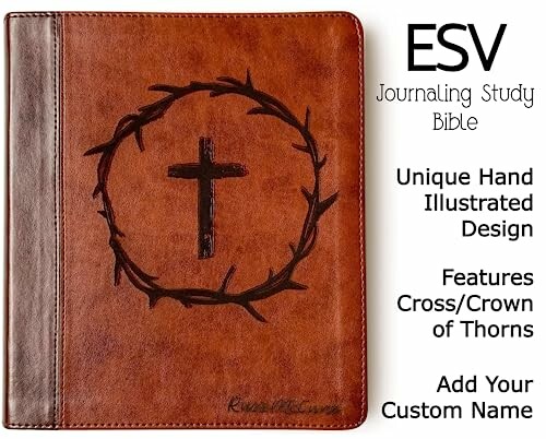 ESV Journaling Study Bible with cross and crown of thorns design.