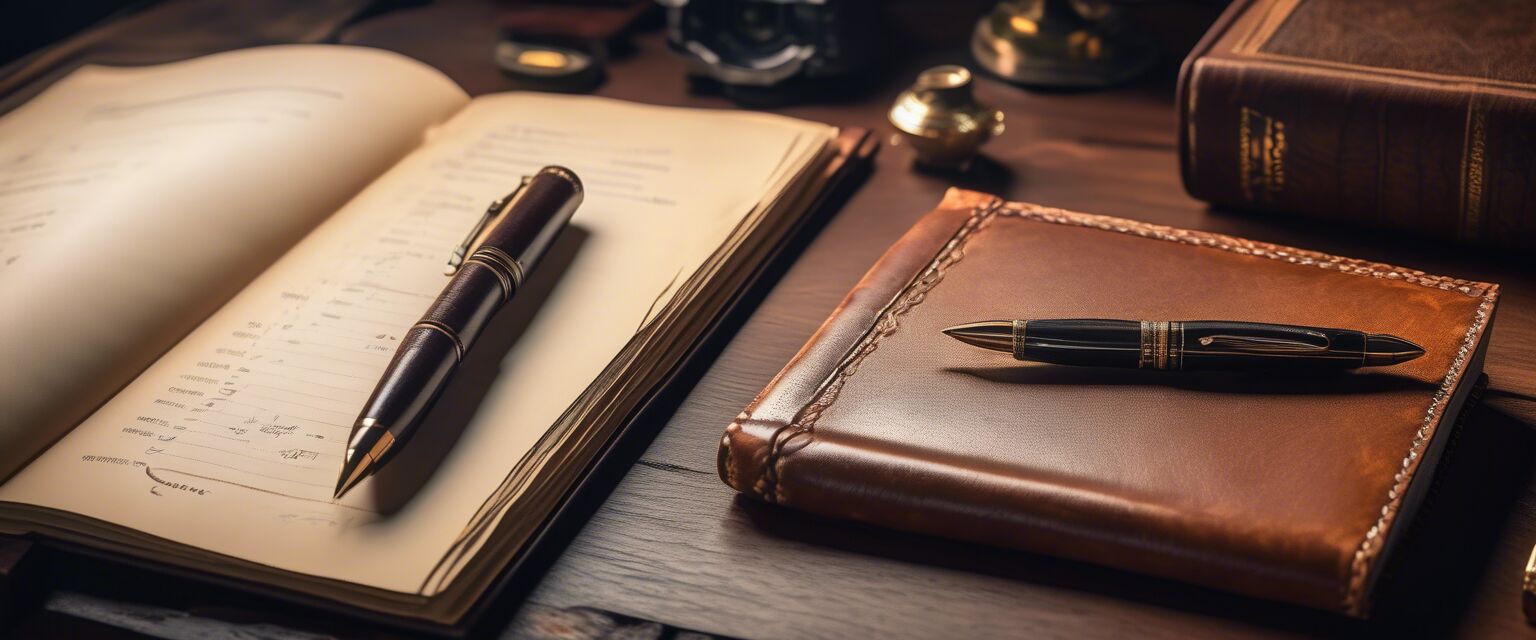 Leather-bound log book
